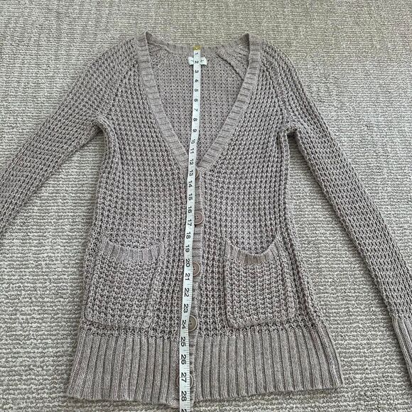 American eagle Y2K fitted v neck button up 2000s Elena Gilbert henley sweater - Picture 4 of 8